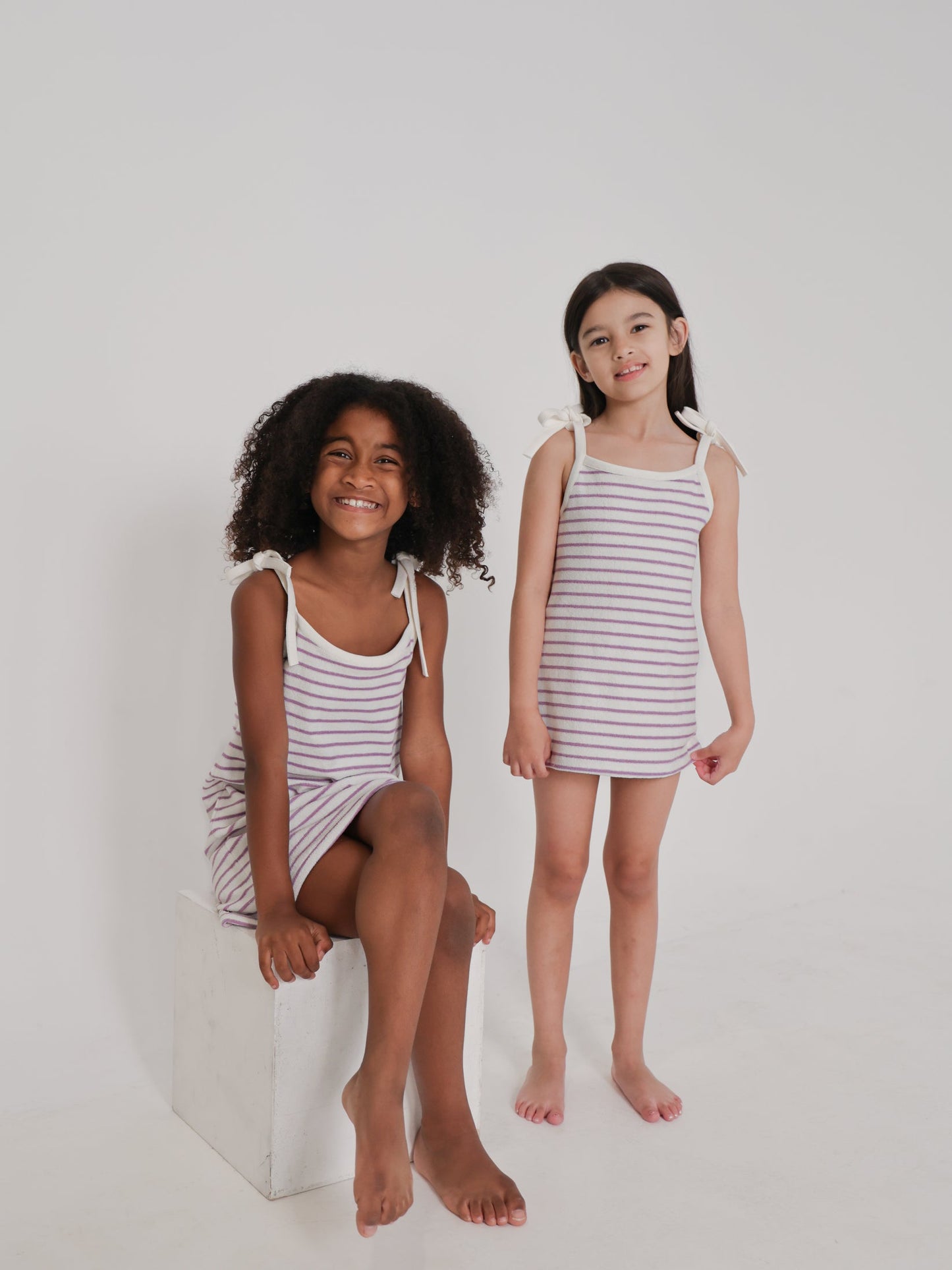 Lilac Striped Terry Dress