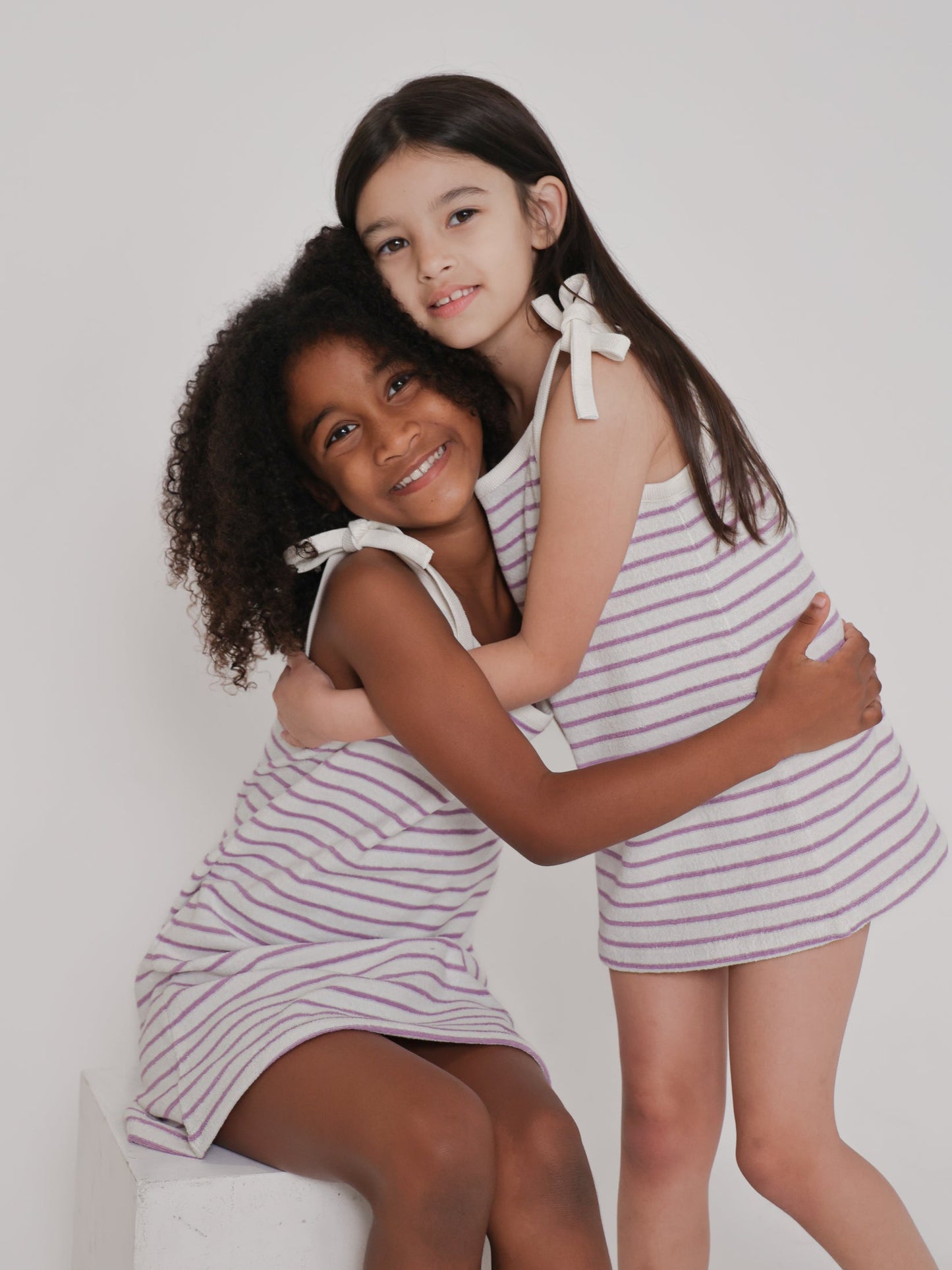 Lilac Striped Terry Dress