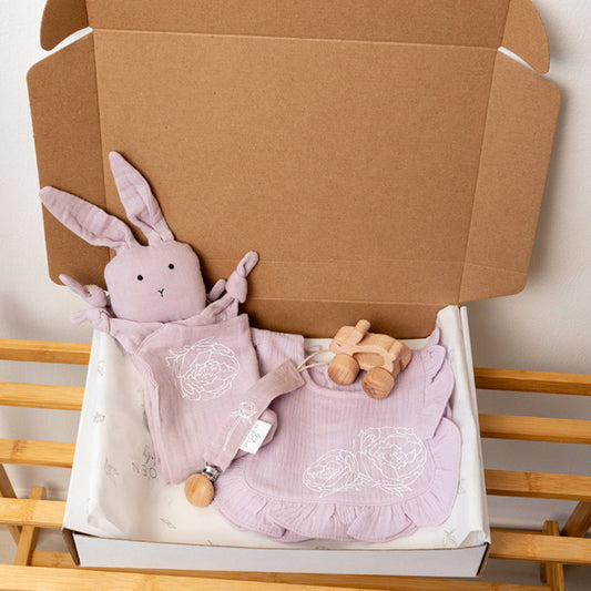 100% Cotton Purple Baby Girl Gift Set