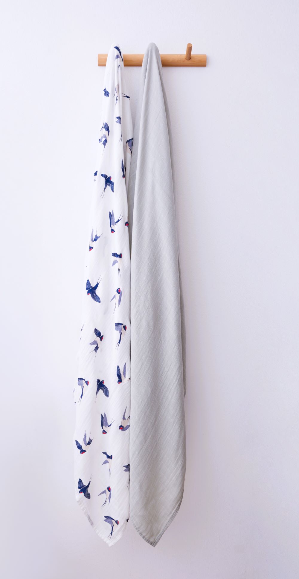 Set of 2 Organic Bamboo Swaddles in The Swallow
