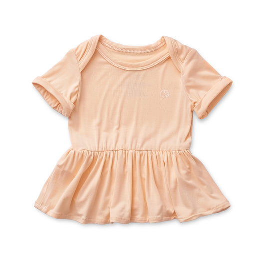 Organic Bamboo Spandex Onesie Dress Peach