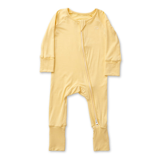 Organic Zipper Romper - Lemon