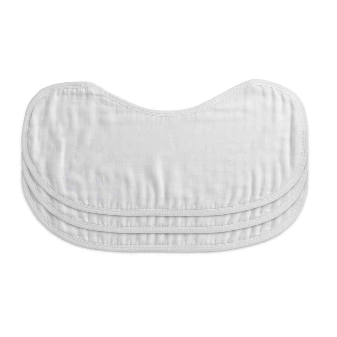Set of 3 Organic Bamboo Burp & Bib Cloths in White