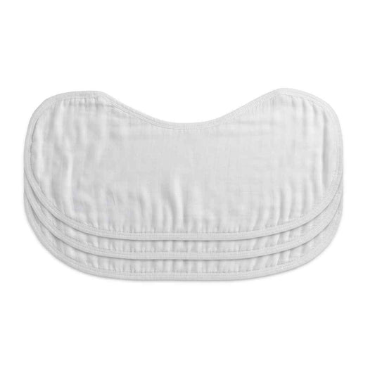 Set of 3 Organic Bamboo Burp & Bib Cloths in White