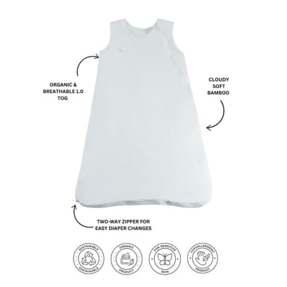 Organic Bamboo 1.0 TOG Sleeping Bag Daisy White