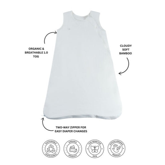 Organic Bamboo 1.0 TOG Sleeping Bag Daisy White