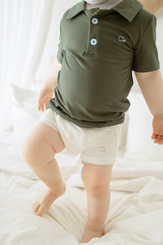 Organic Boys Bamboo Boxer Brief Underwear Set White