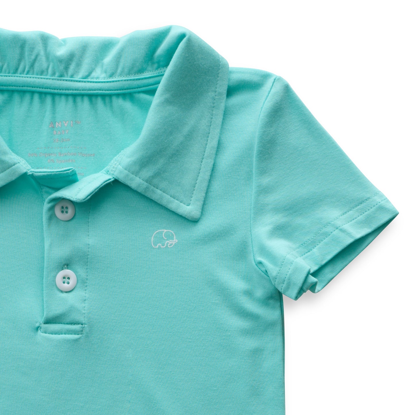 Bamboo Spandex Polo Shirt Aqua Blue