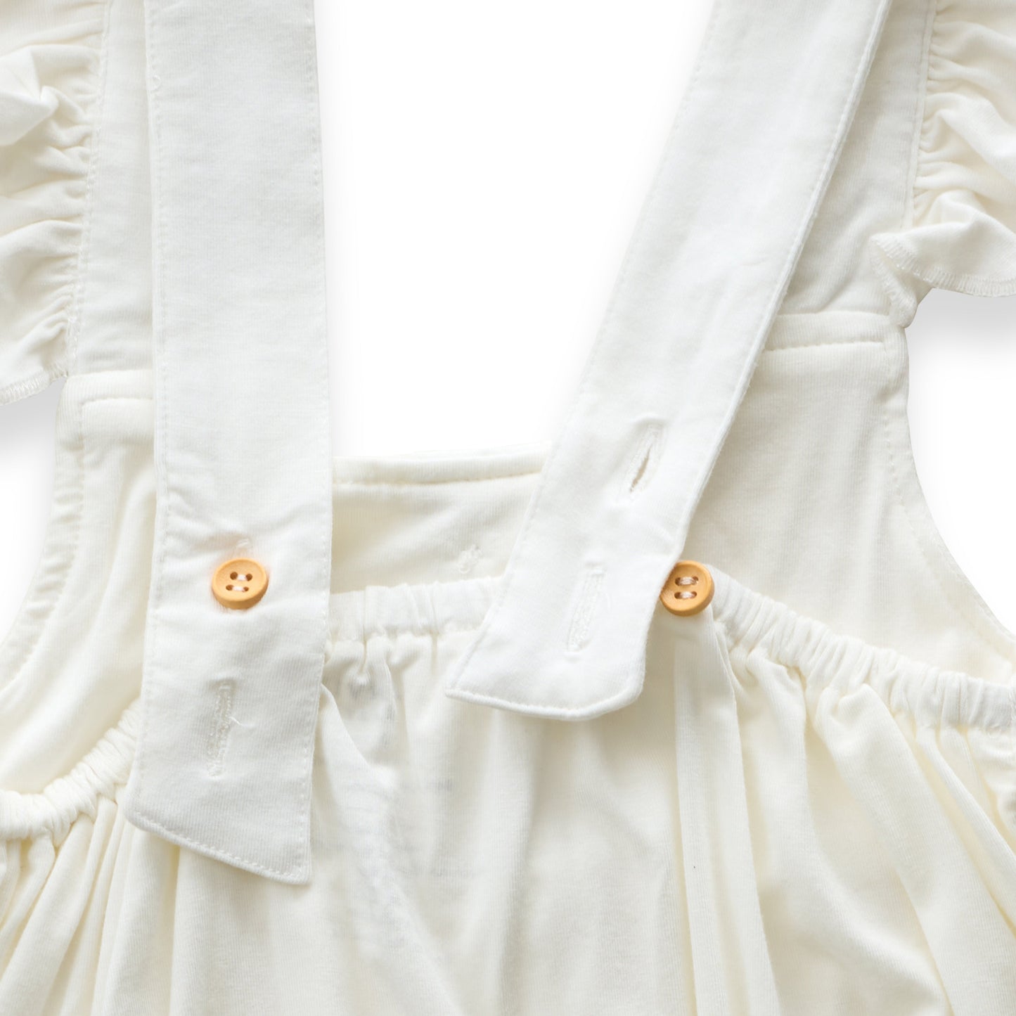 Organic Bamboo Ruffle Romper White