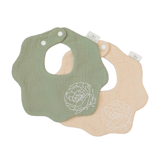 Flower Baby Bib 2pc Baby Gift Set