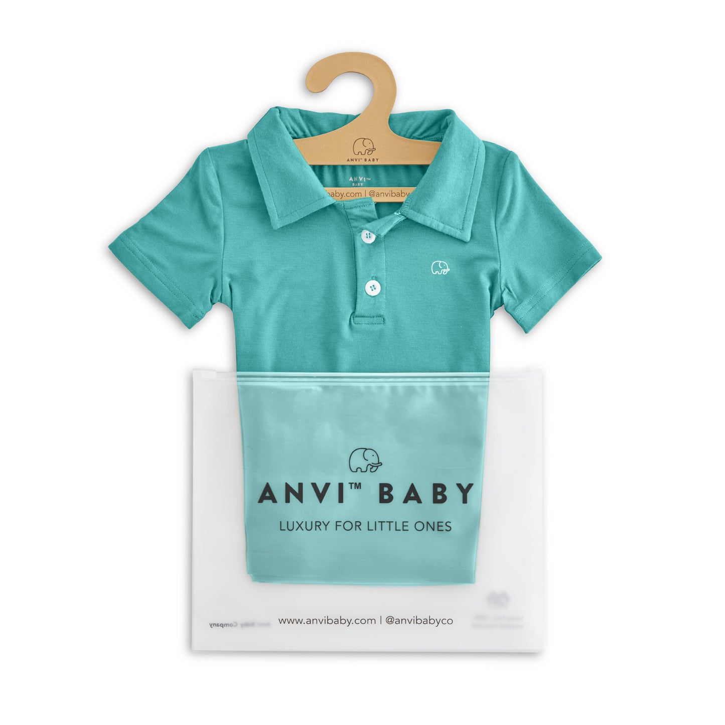 Bamboo Spandex Polo Shirt Aqua Blue