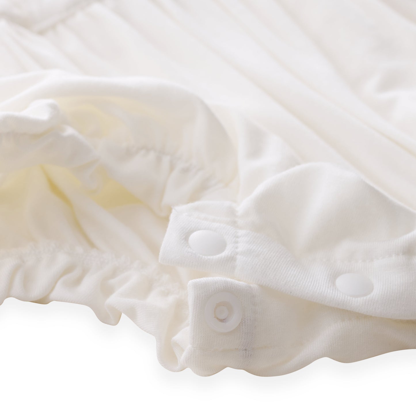 Organic Bamboo Ruffle Romper White