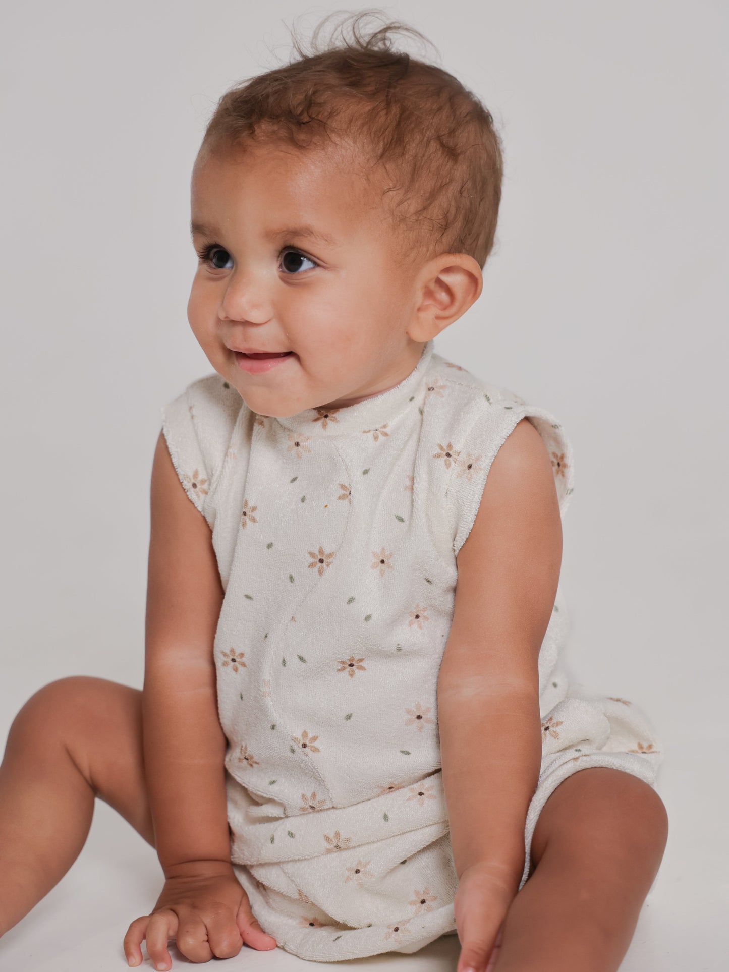 Star Flower Terry Dress with Head scarf