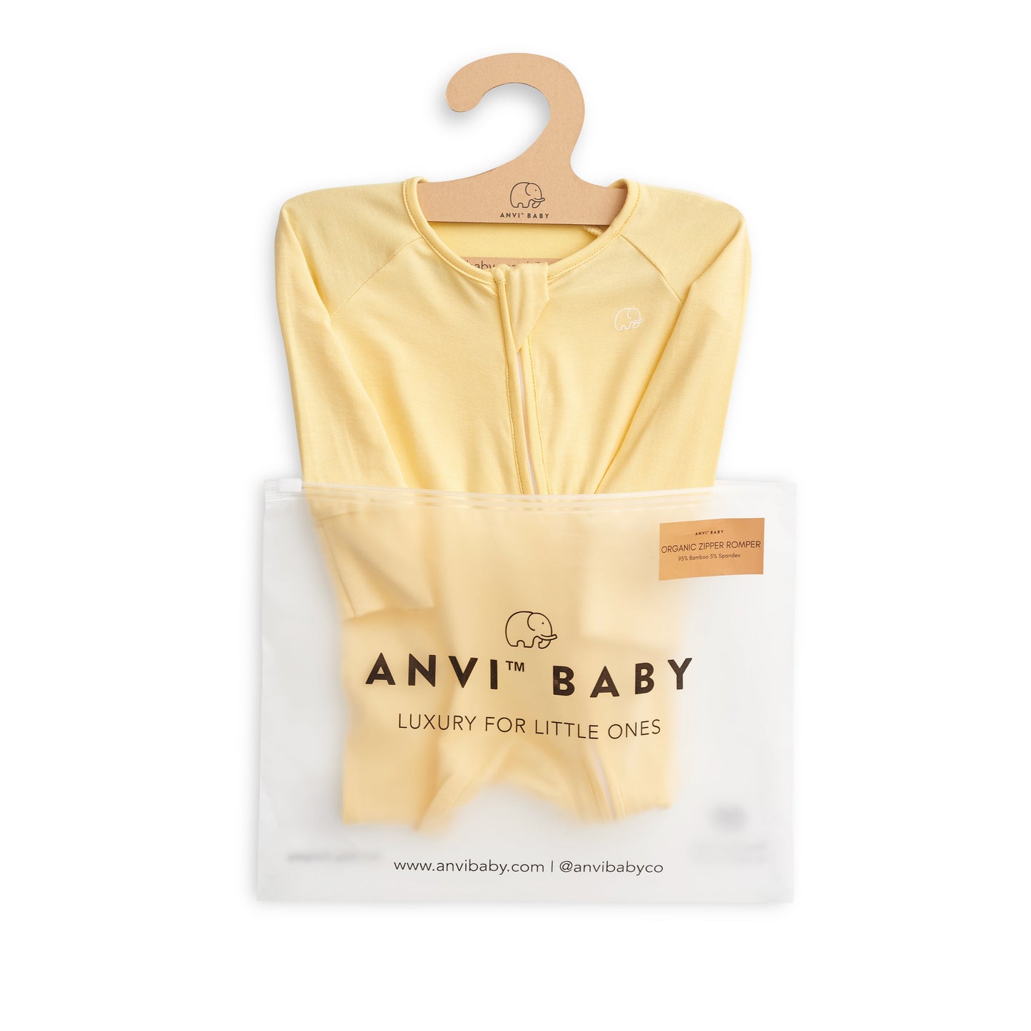 Organic Zipper Romper - Lemon