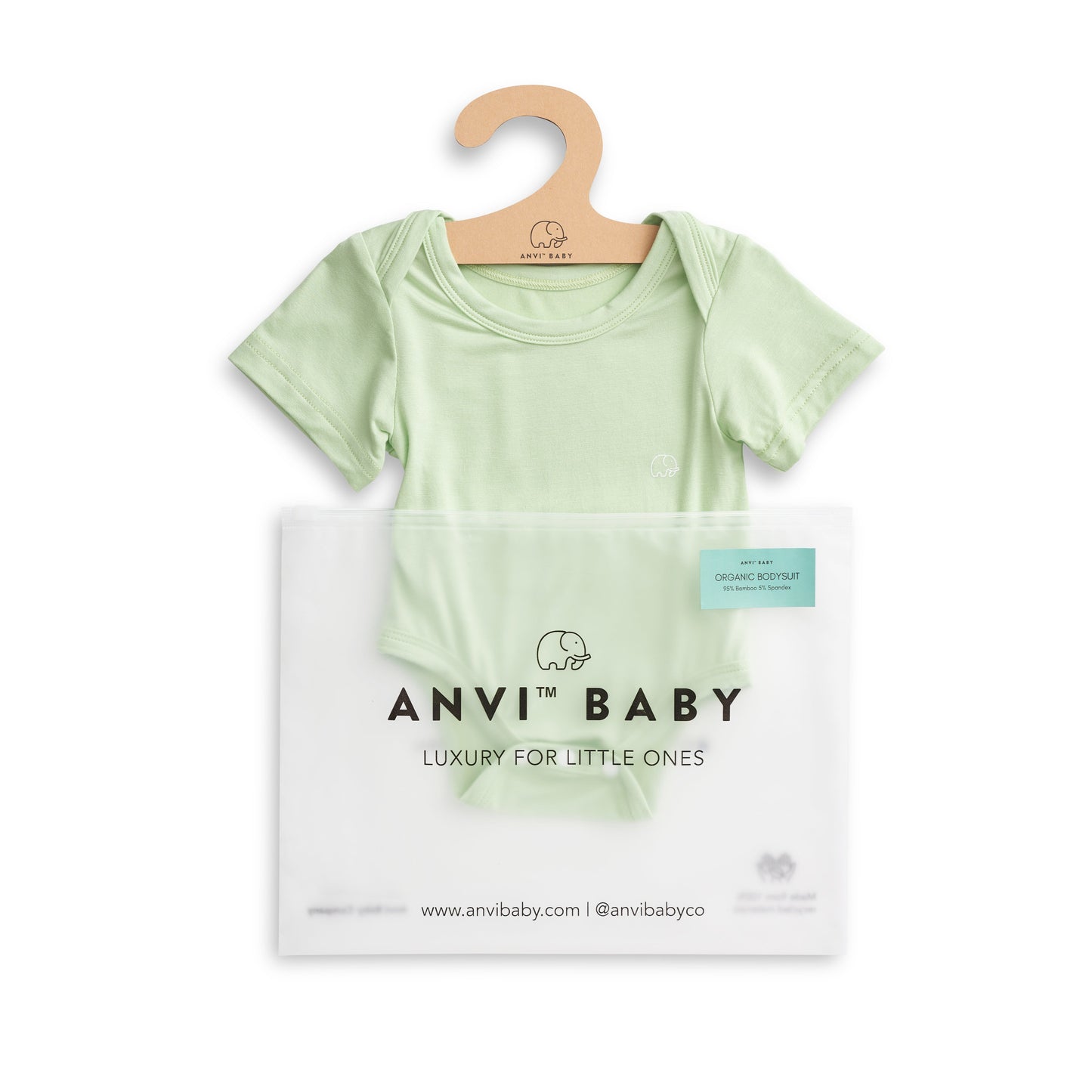 Organic Bamboo Spandex Bodysuit - Lime Green
