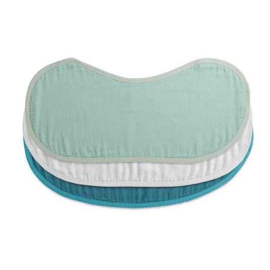 Set of 3 Organic Bamboo Burp & Bib Cloths in Cirrus