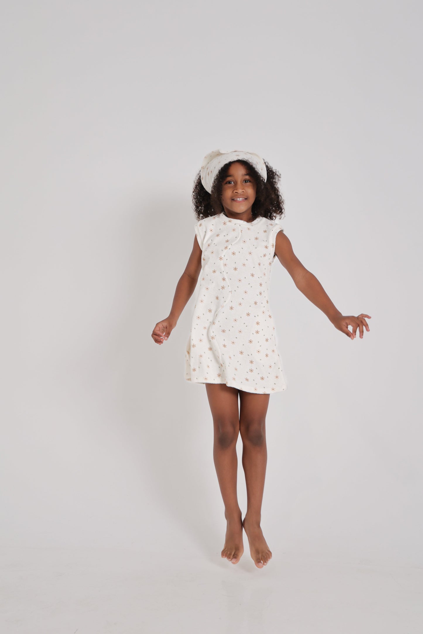 Star Flower Terry Dress with Head scarf