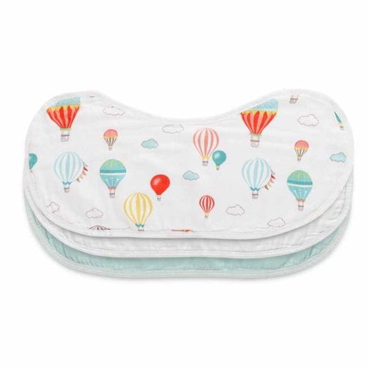 Set of 3 Organic Bamboo Burp & Bib Cloths in Balloons