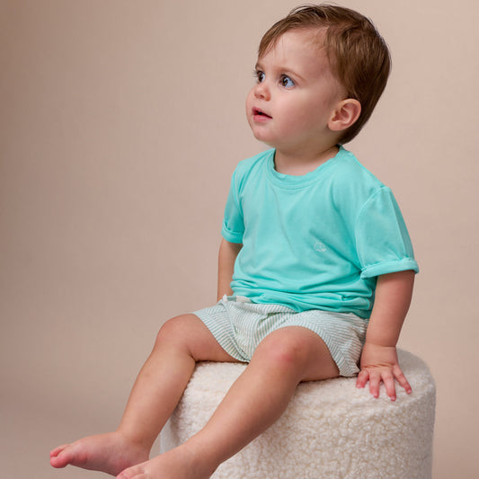Bamboo Spandex T-Shirt- Aqua Blue