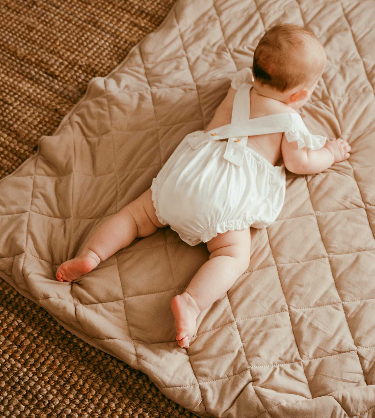 Organic Bamboo Ruffle Romper White