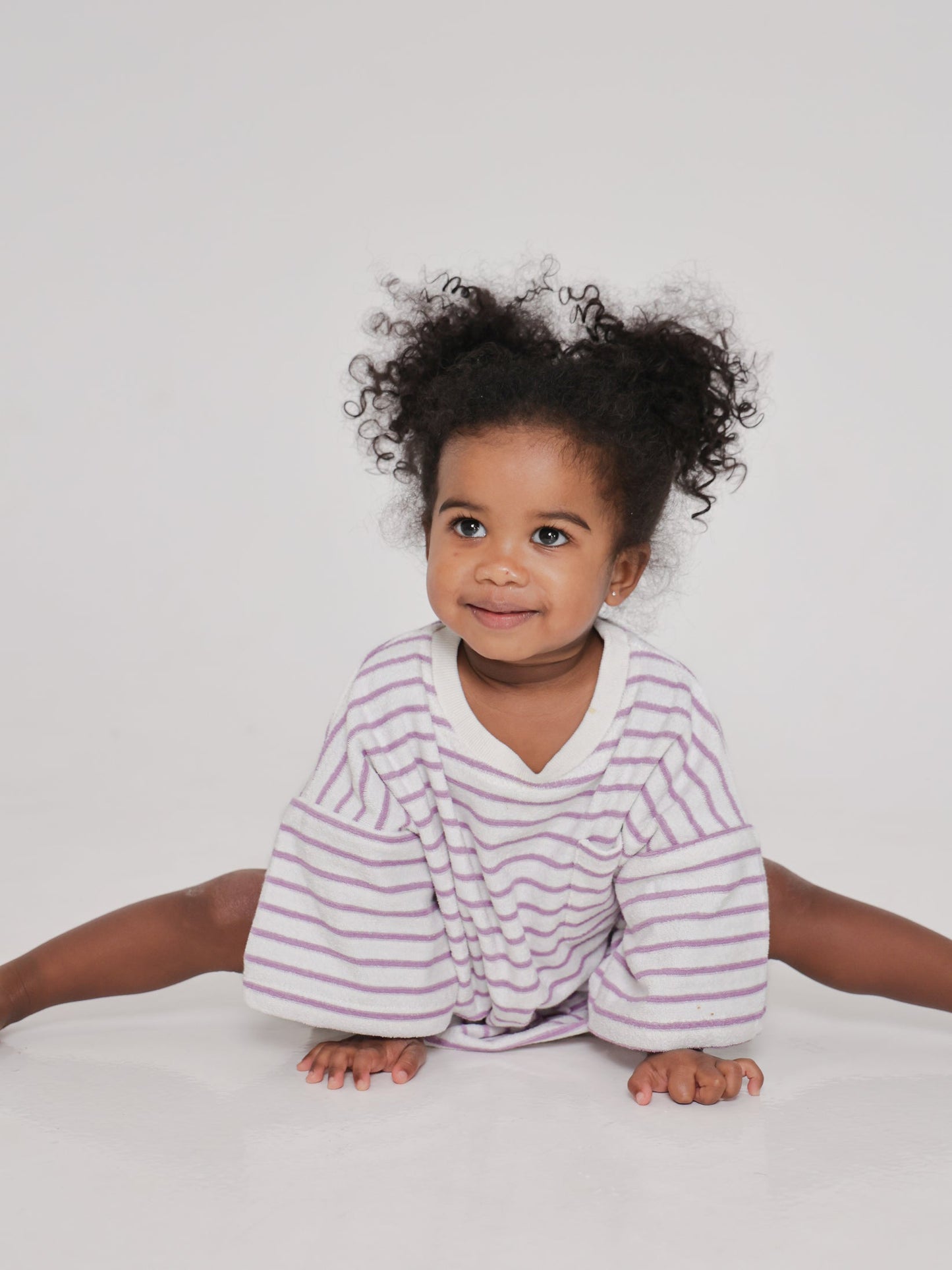Lilac Stripe Terry Romper