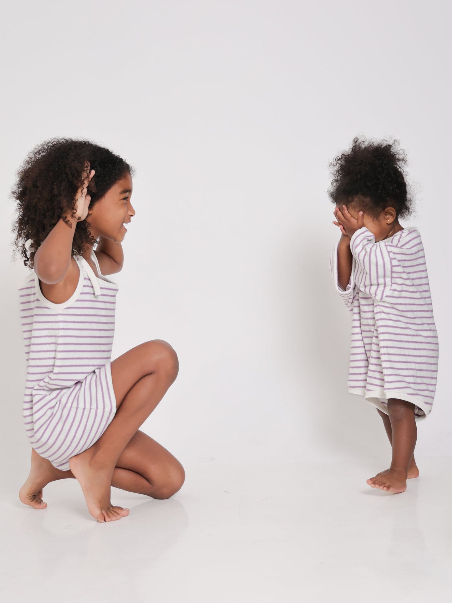 Lilac Stripe Terry Romper