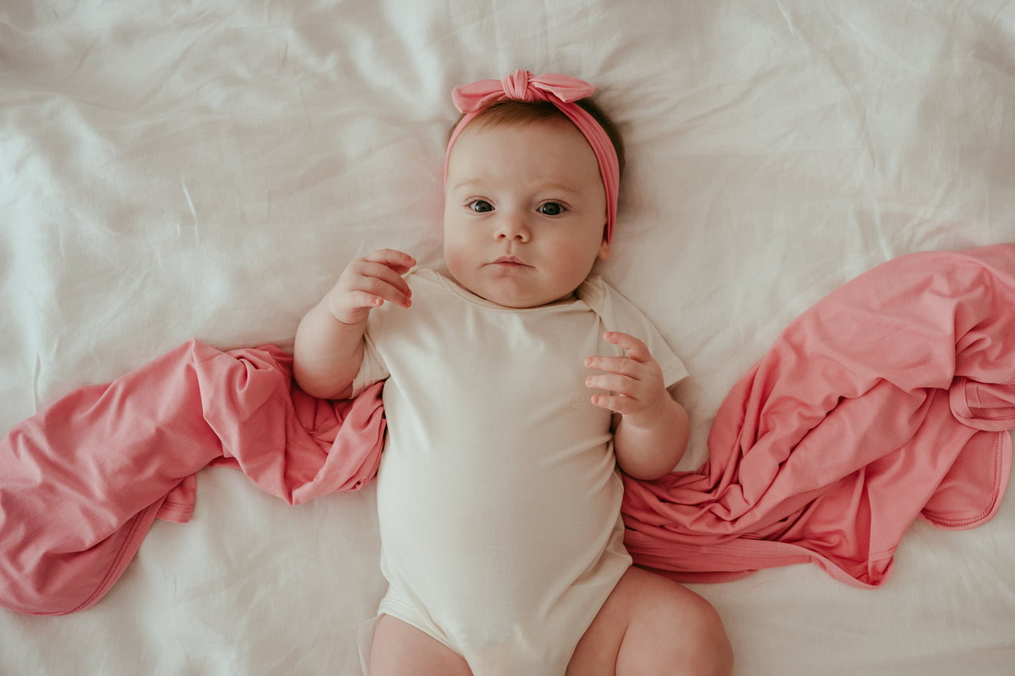 Set of 3 Organic Bamboo Spandex Bodysuits- Gift set - White