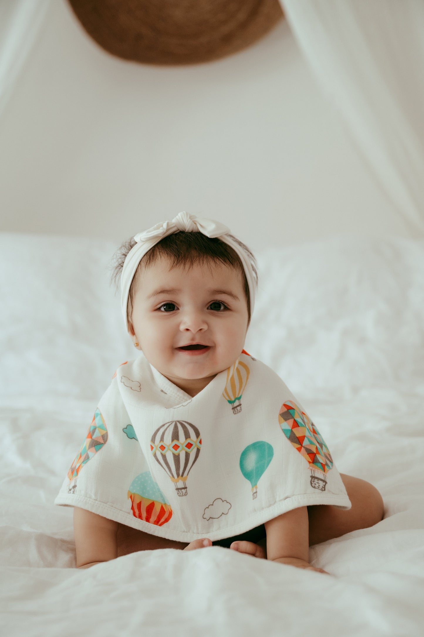 Set of 3 Organic Bamboo Burp & Bib Cloths in Balloons