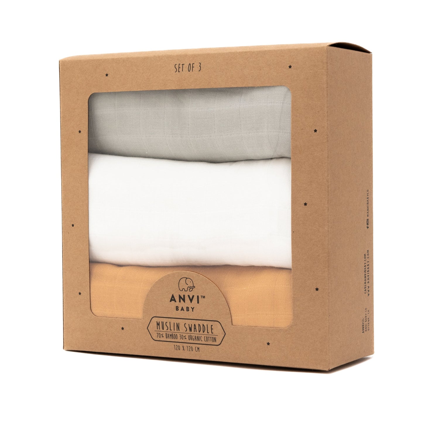 Set of 3 Organic Bamboo Swaddle