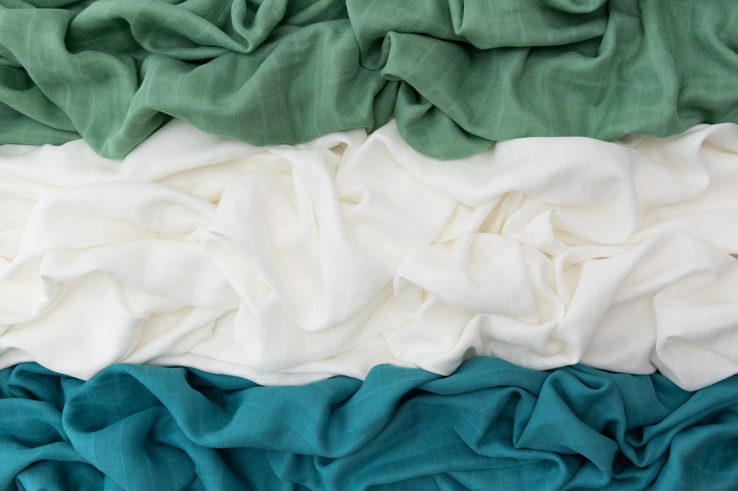 Set of 3 Organic Bamboo Swaddle Aquamarine