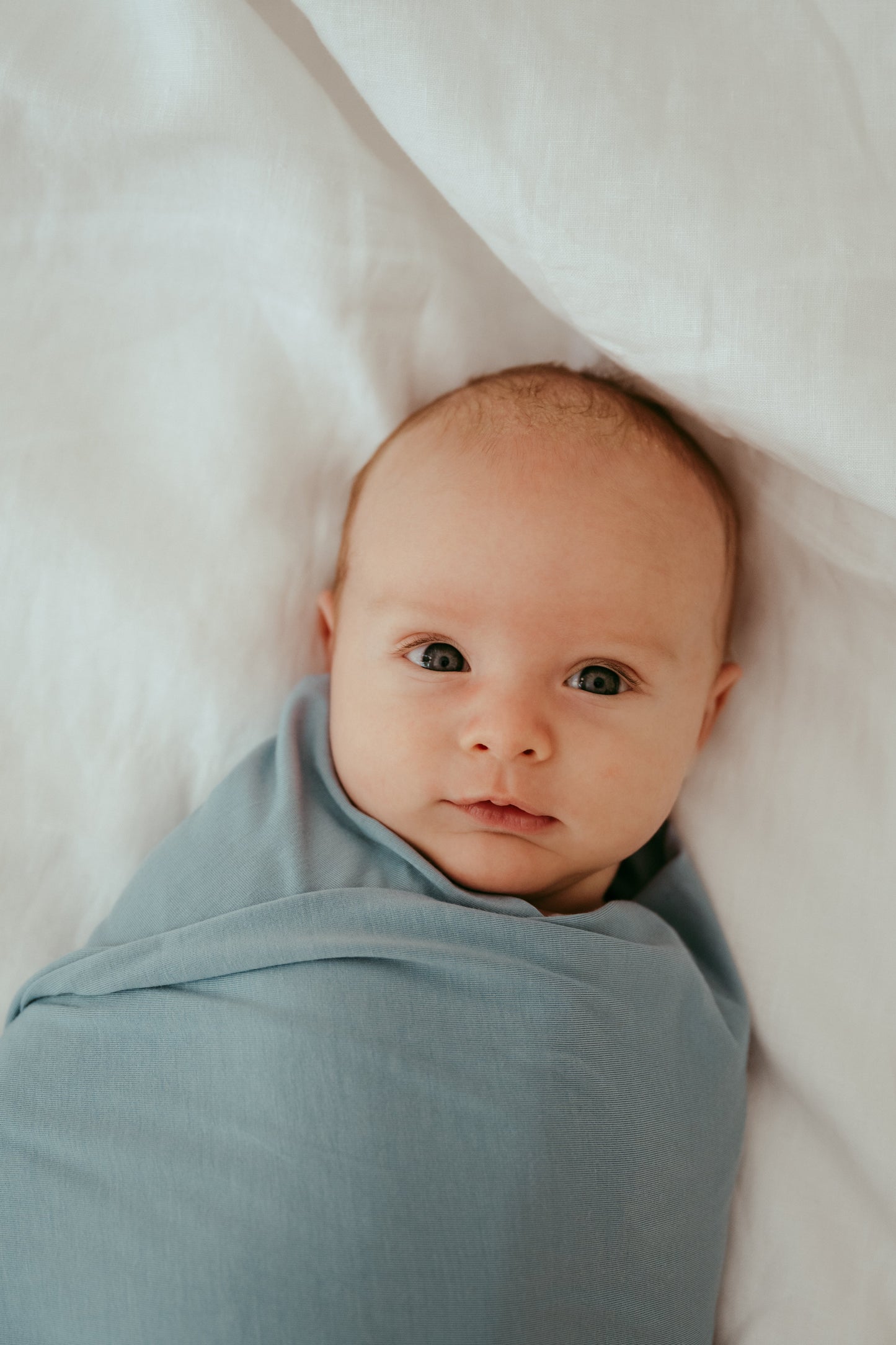 Bamboo Spandex Swaddle & Hat Set - Celestial Blue