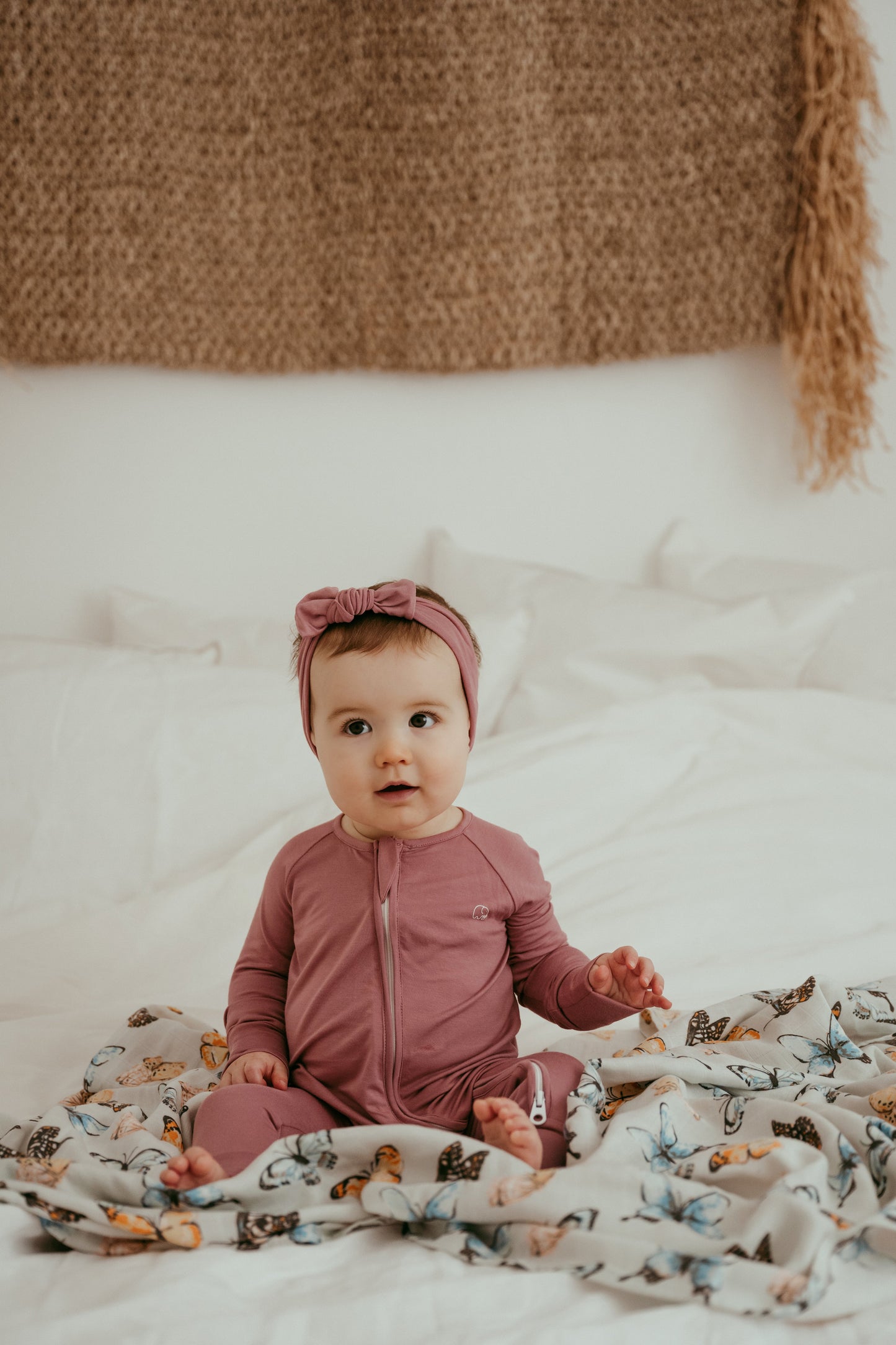 Set of 3 Organic Bamboo Swaddles in Butterfly Dreams