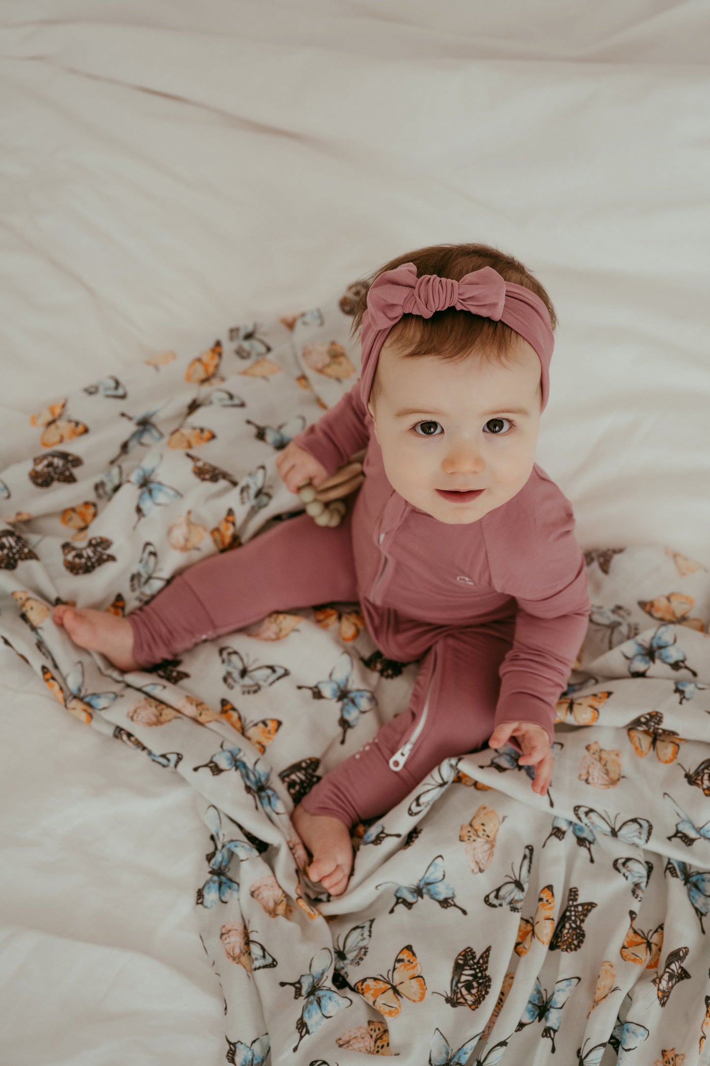 Set of 3 Organic Bamboo Swaddles in Butterfly Dreams
