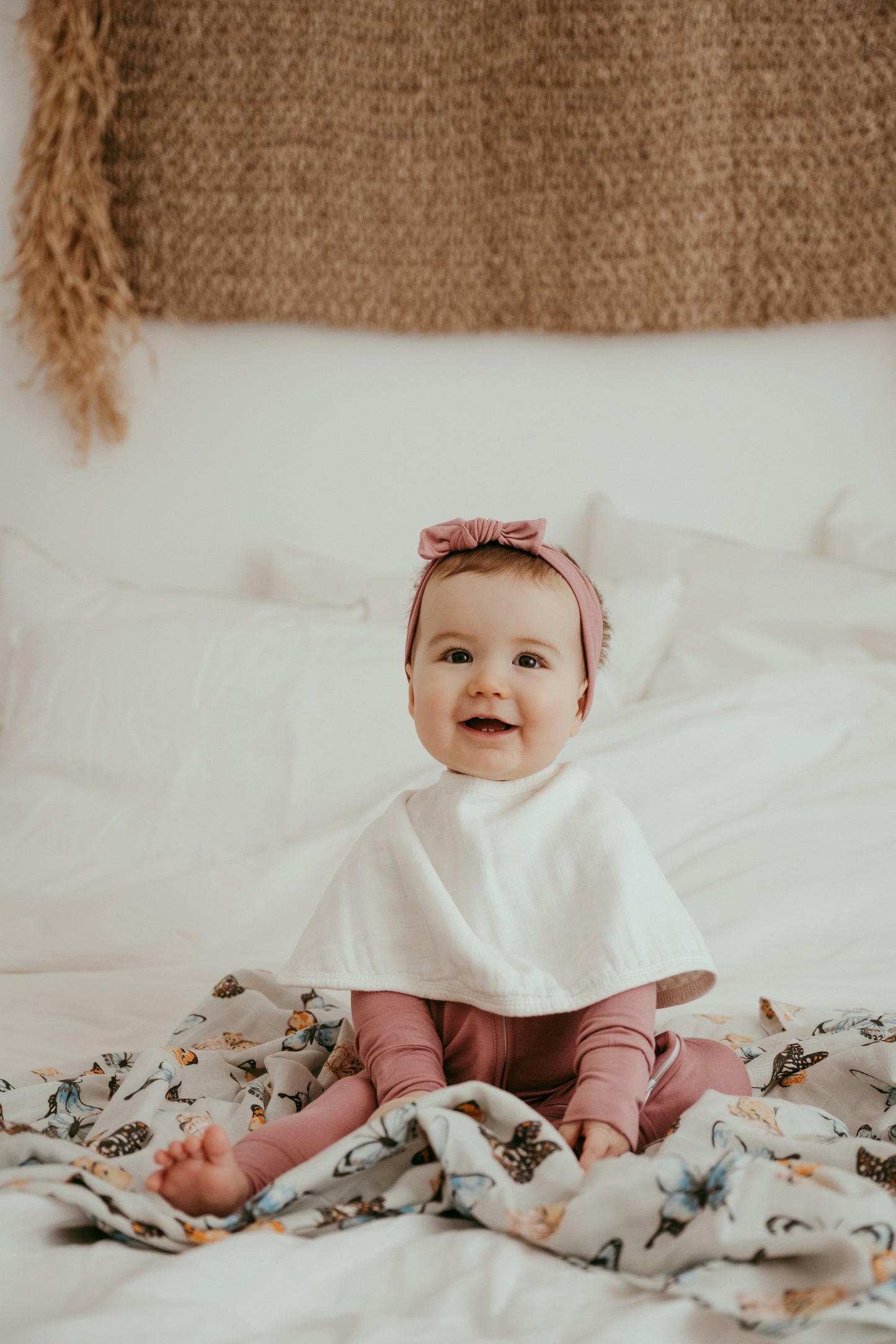 Set of 3 Organic Bamboo Burp & Bib Cloths in White