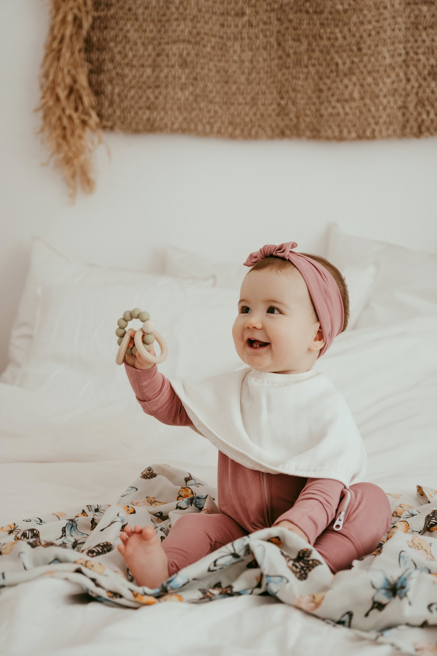 Set of 3 Organic Bamboo Burp & Bib Cloths in White