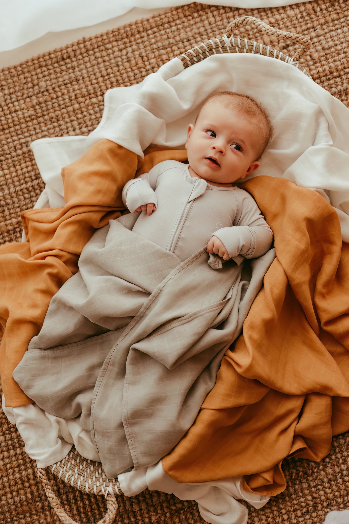 Set of 3 Organic Bamboo Swaddle Daybreak