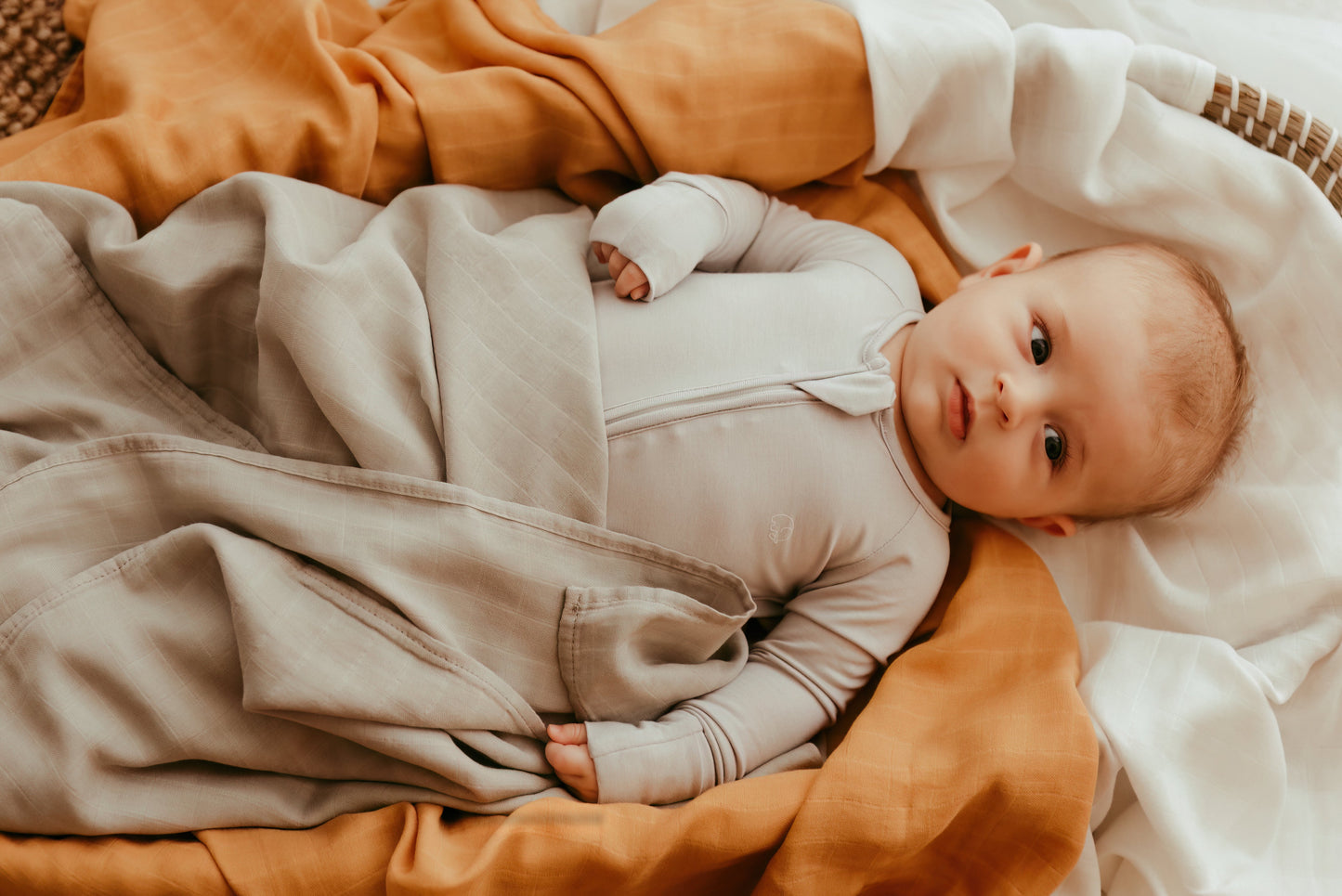 Set of 3 Organic Bamboo Swaddle Daybreak