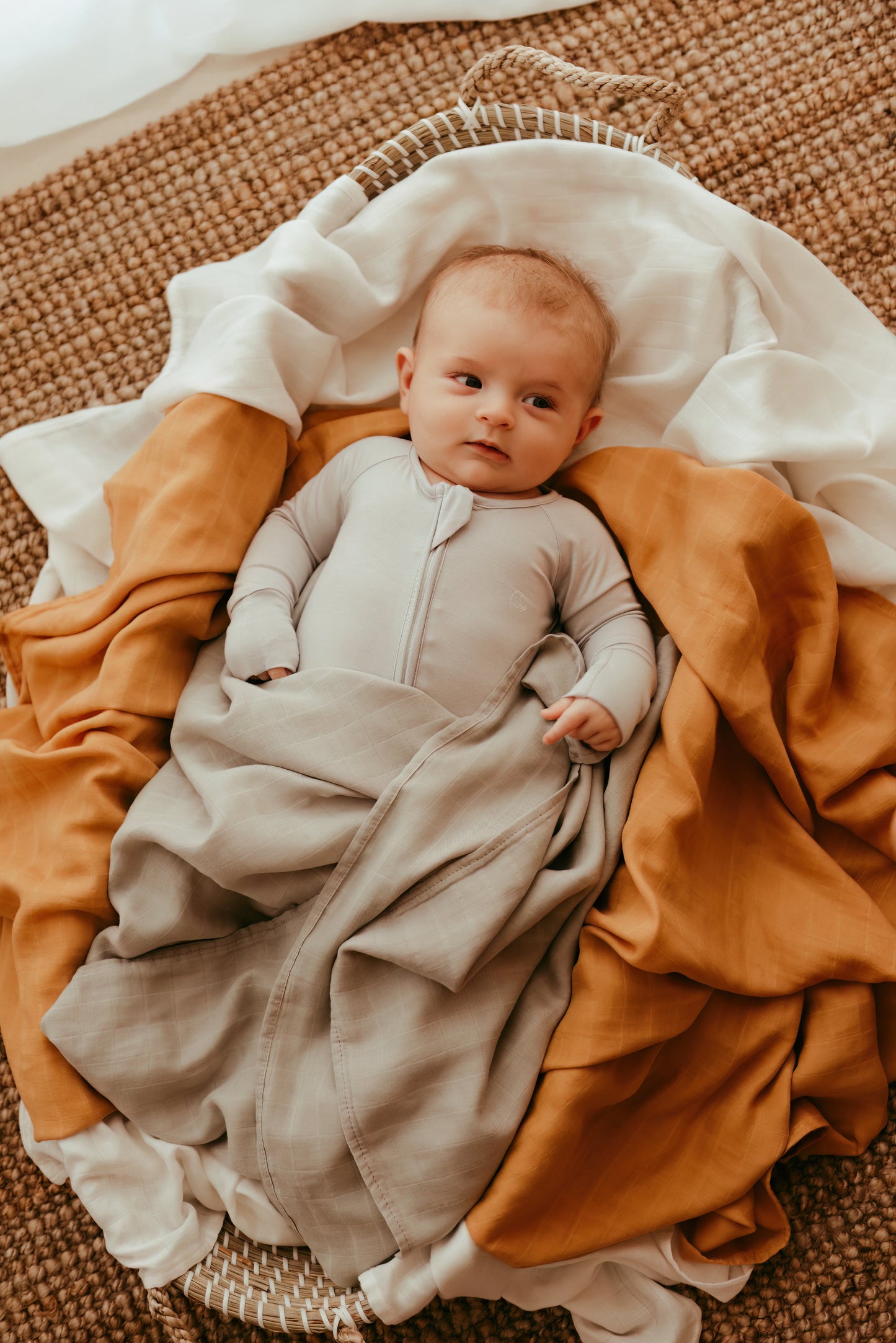 Set of 3 Organic Bamboo Swaddle Daybreak