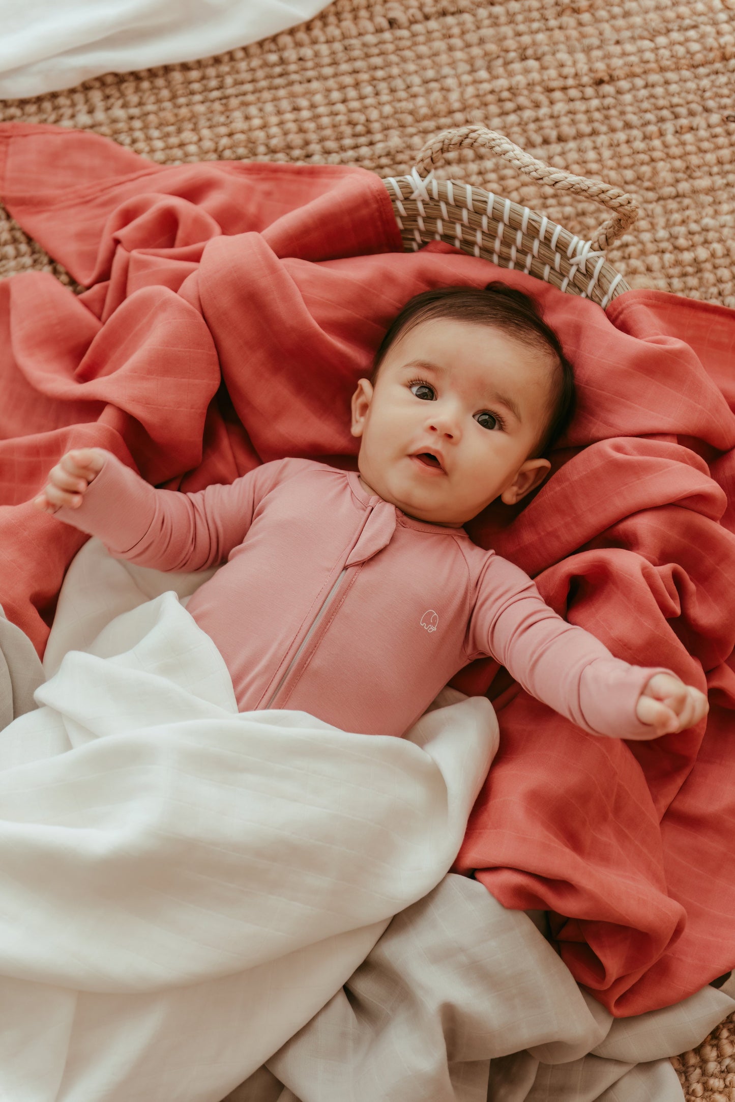 Set of 3 Organic Bamboo Swaddle Maroon Moon