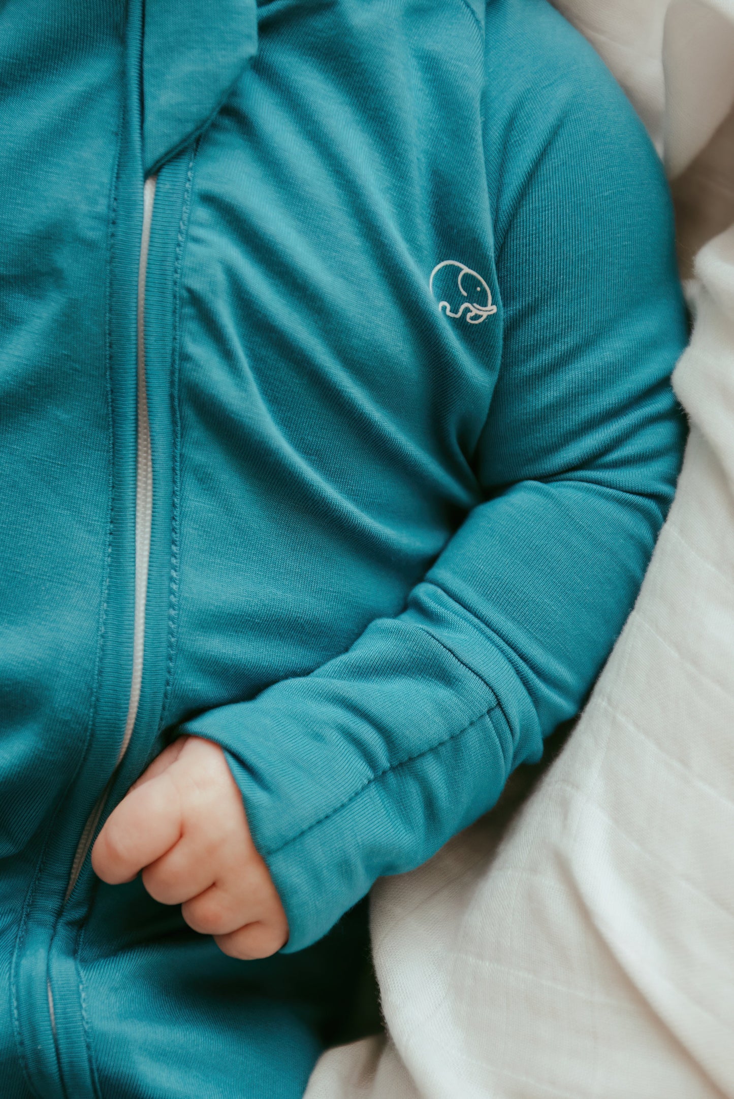 Set of 3 Bamboo Spandex Zipper Sleepsuits - Green/White/Blue