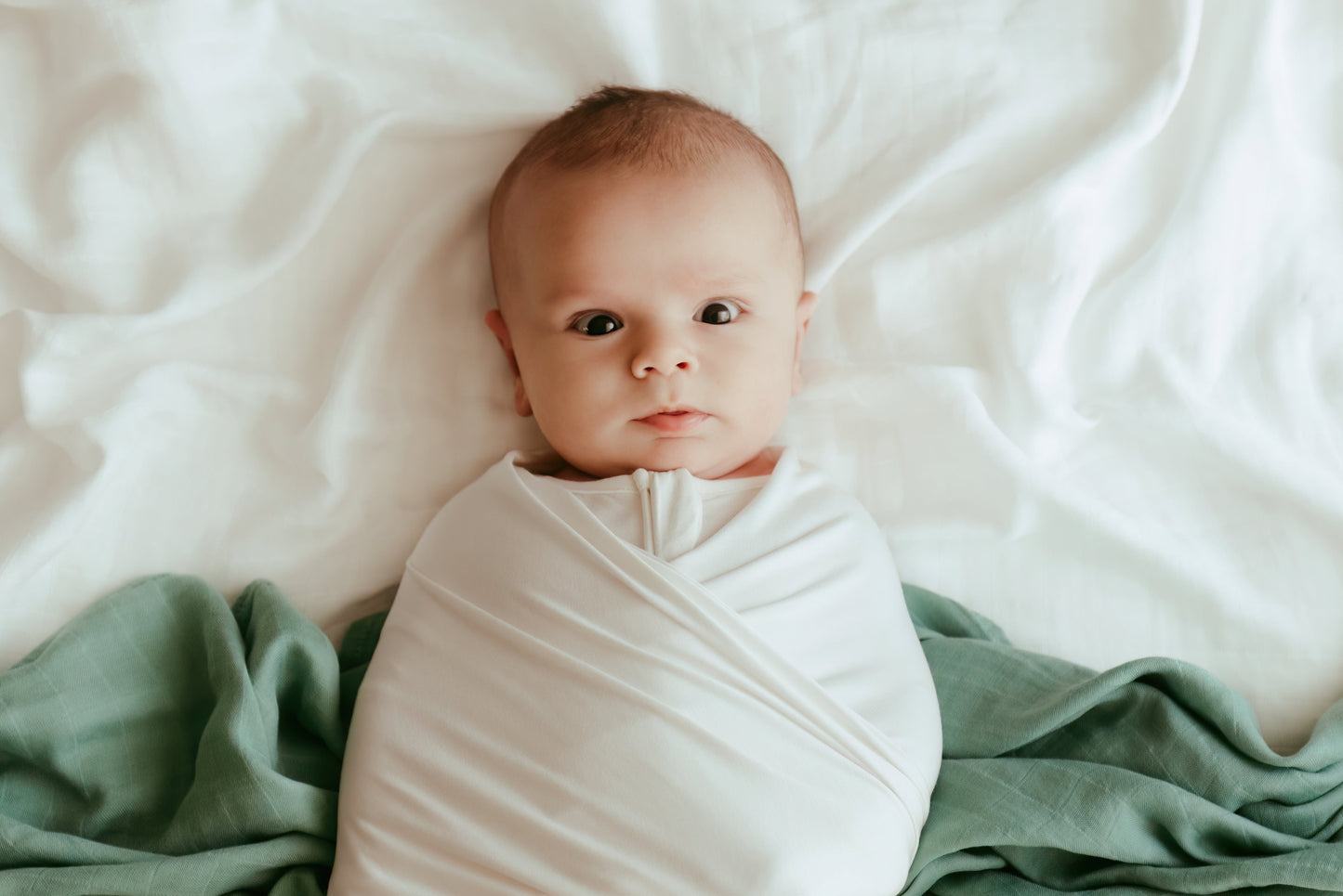 Set of 3 Organic Bamboo Swaddle Aquamarine