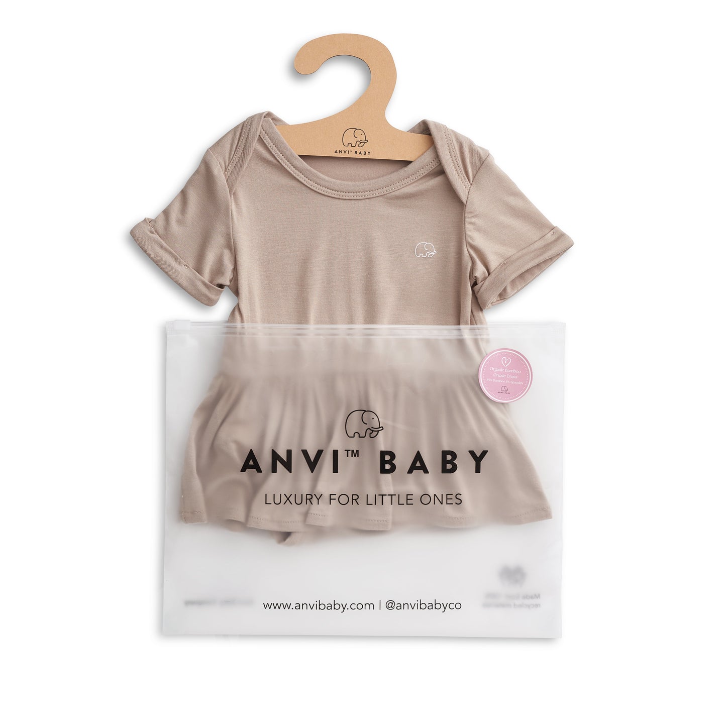 Organic Bamboo Spandex Onesie Dress Mocha