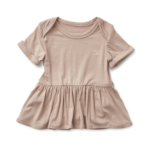Organic Bamboo Spandex Onesie Dress Mocha