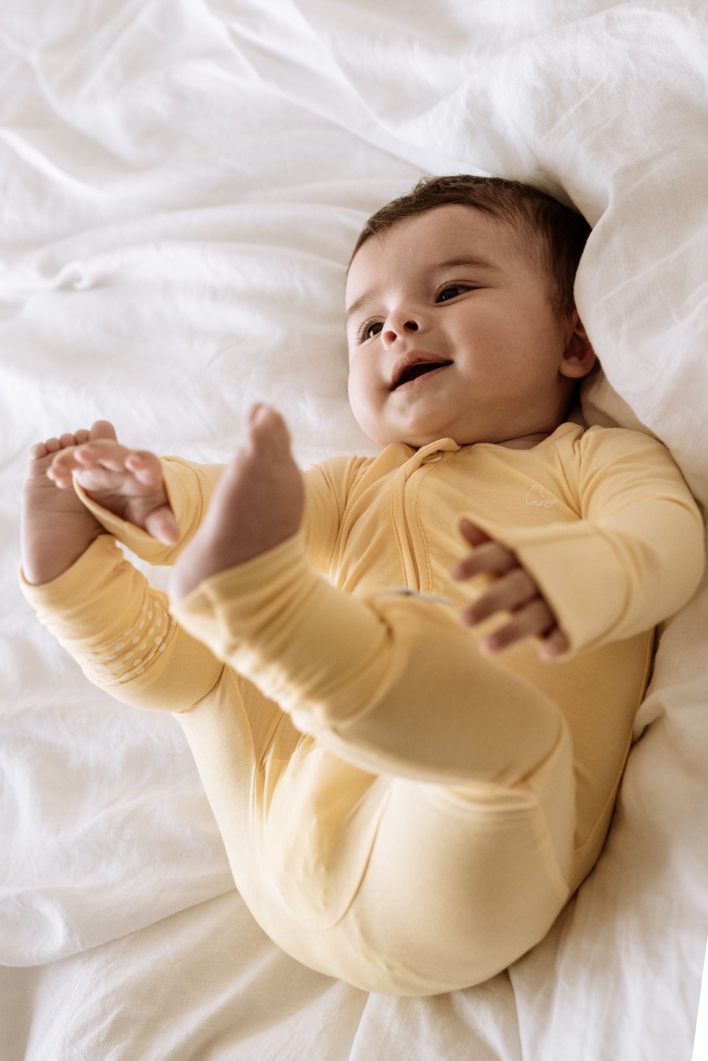 Organic Zipper Romper - Lemon