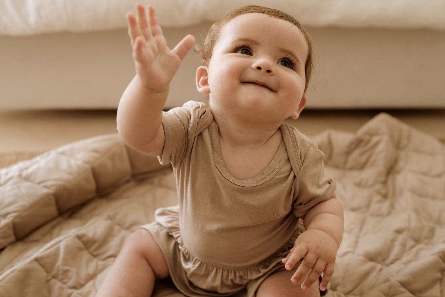Organic Bamboo Spandex Onesie Dress Mocha