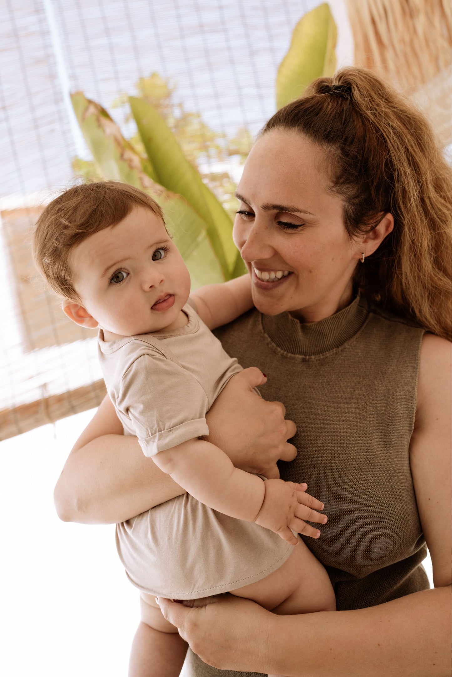 Organic Bamboo Spandex Onesie Dress Mocha