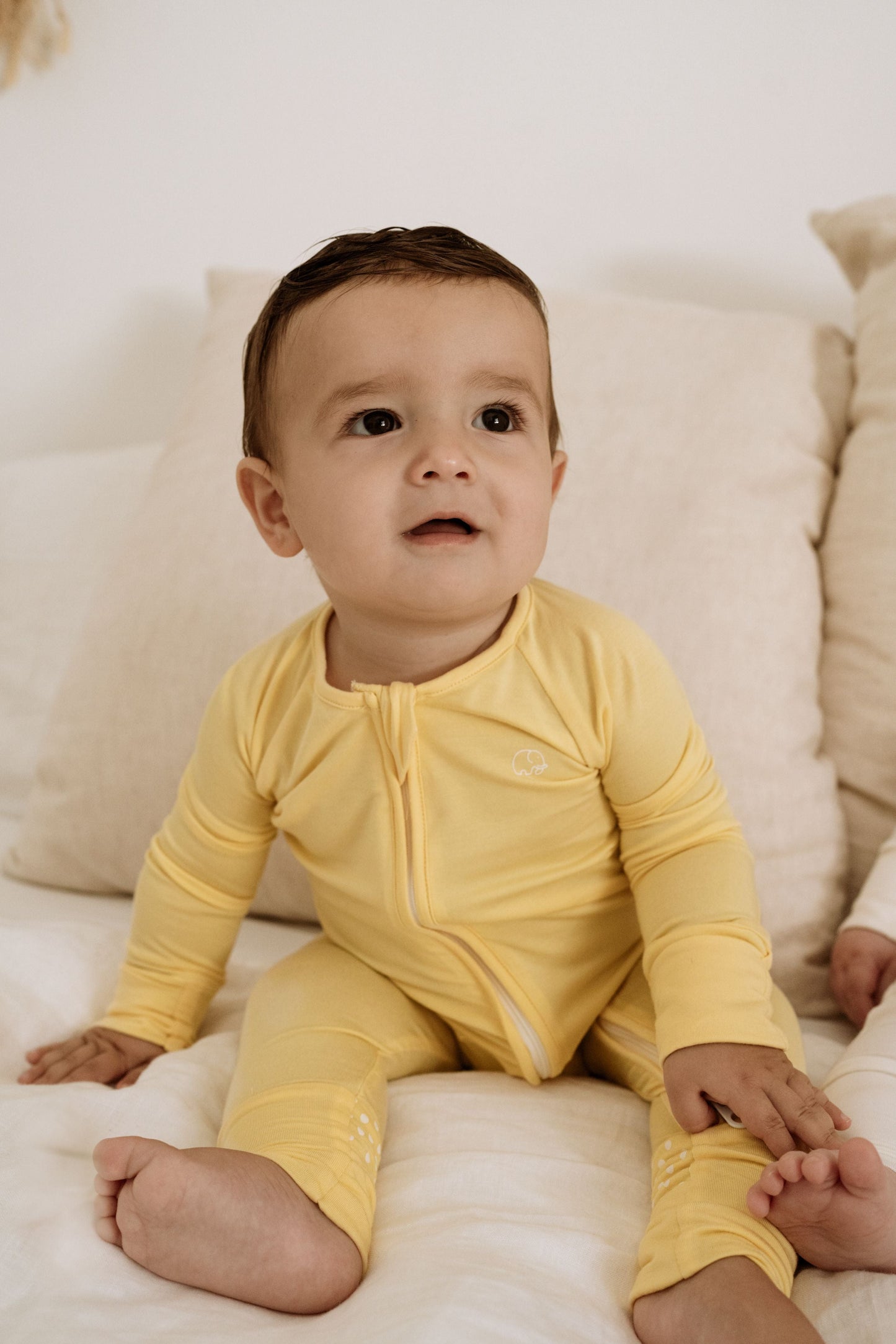 Organic Zipper Romper - Lemon