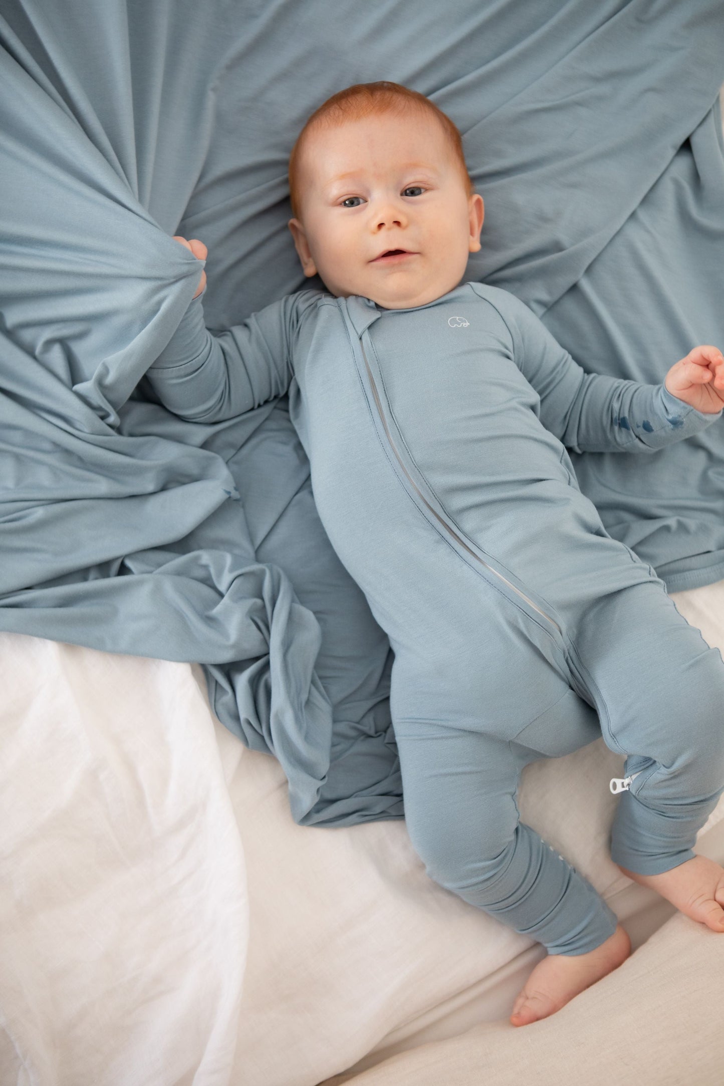 Bamboo Swaddle & Sleepsuit Newborn Gift Set- Celestial Blue