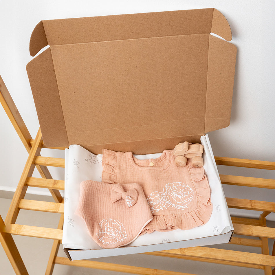 100% Cotton Baby Girl Bib Gift Set