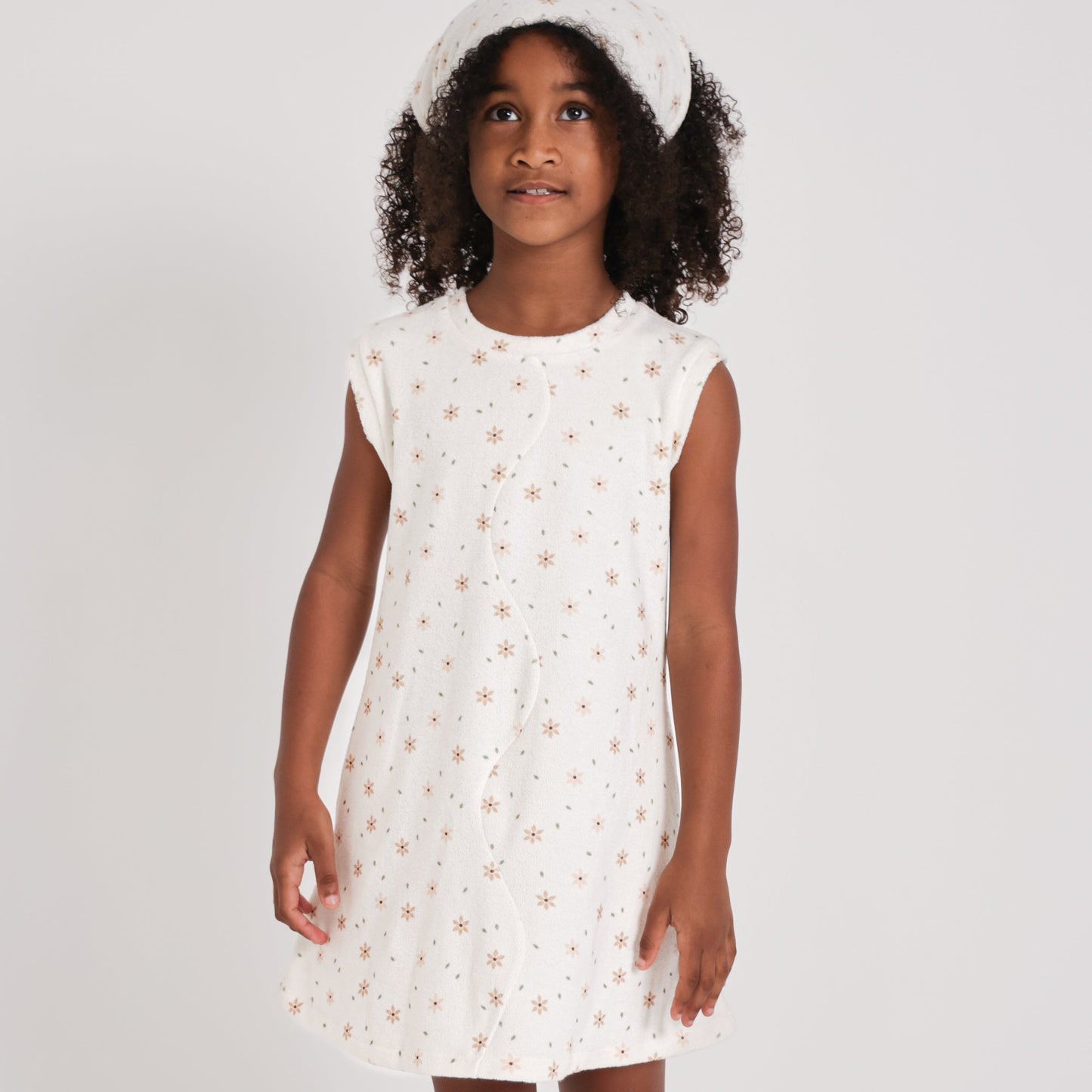 Star Flower Terry Dress with Head scarf